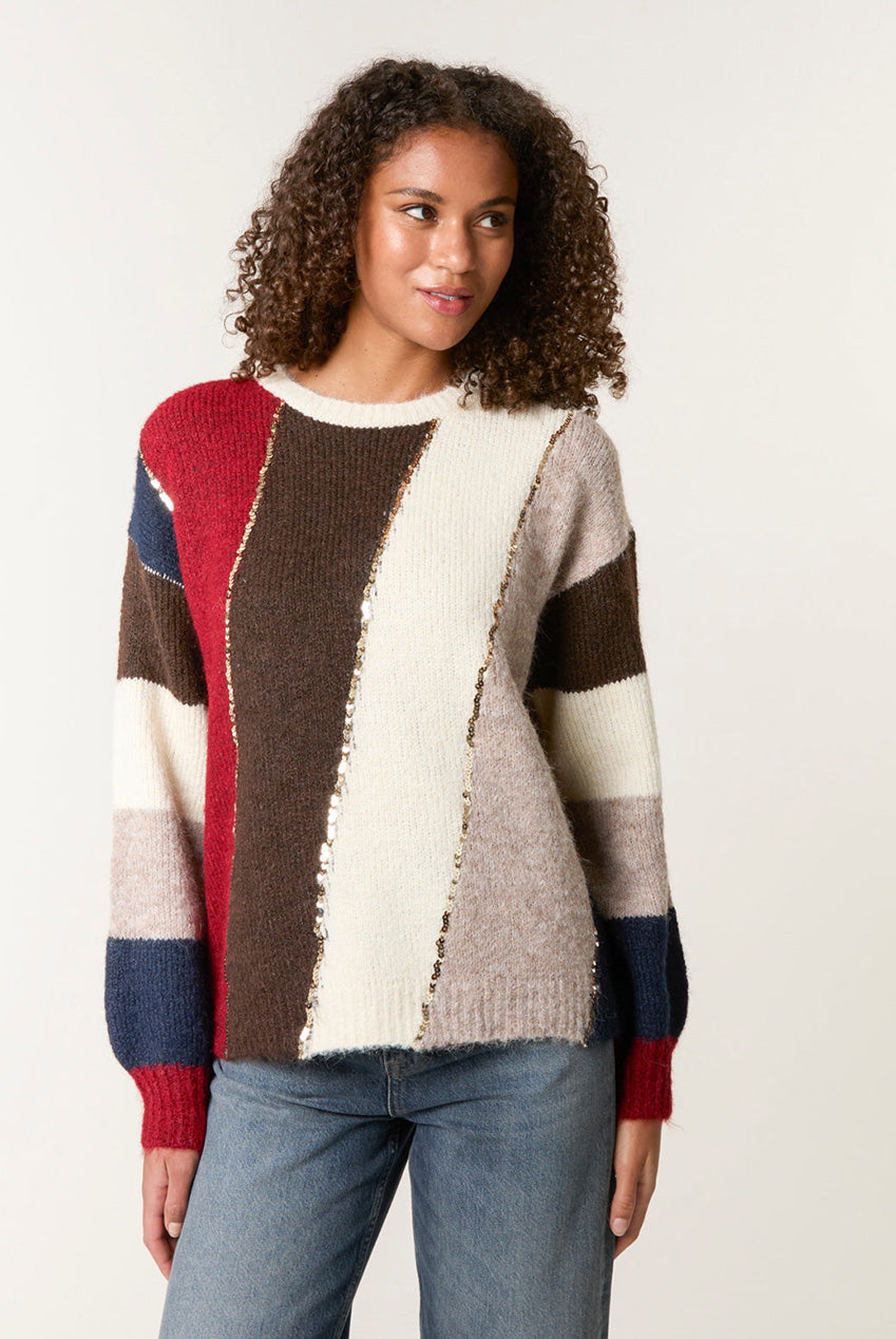 Stripe Sequin Detail Jumper WF5251BV030