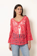 Long-Sleeved Crochet Cardigan by Blue Vanilla