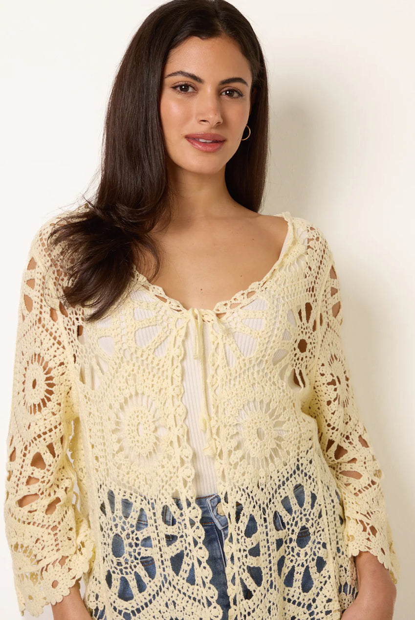 Long-Sleeved Crochet Cardigan WF5415BV178