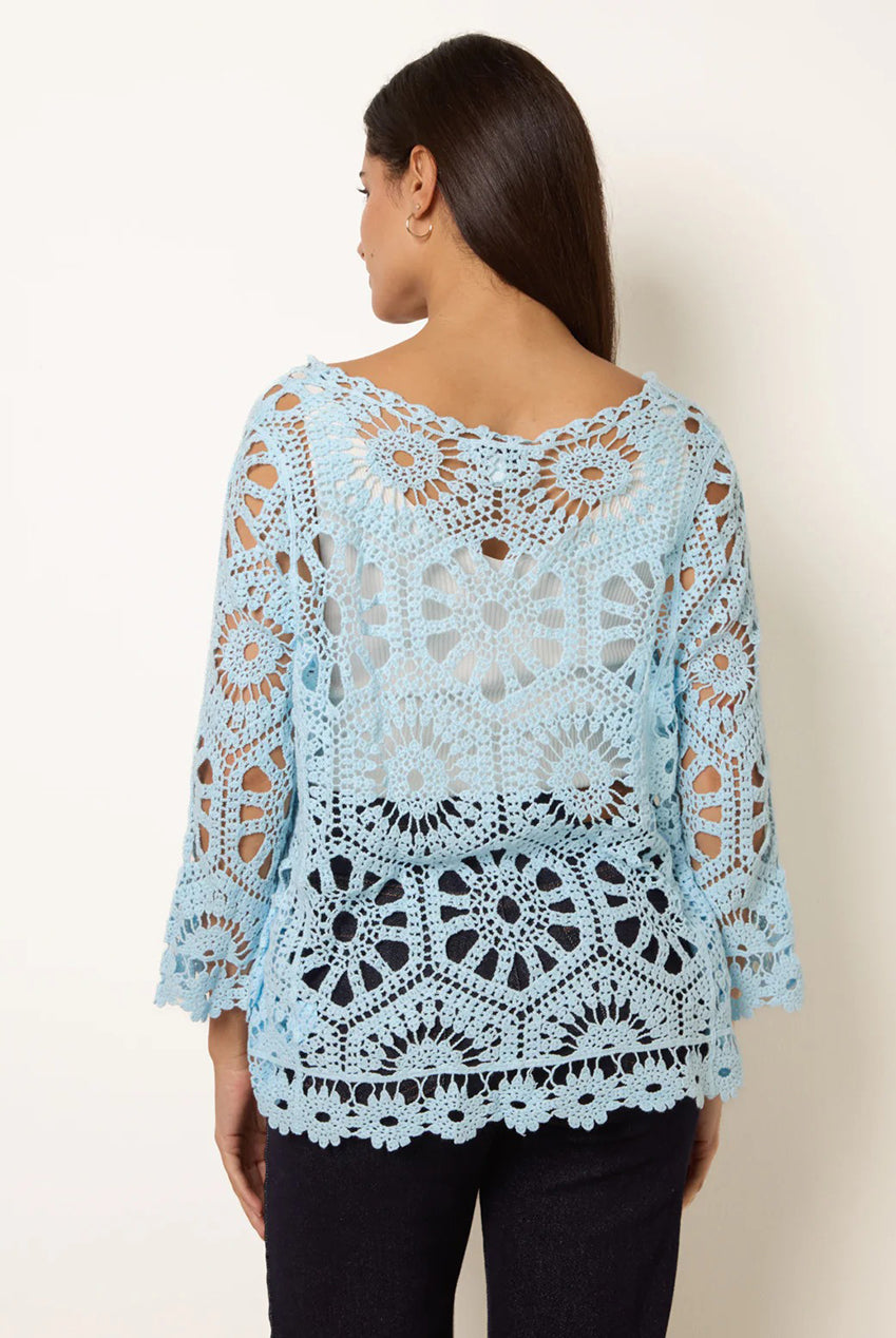 Long-Sleeved Crochet Cardigan WF5415BV263
