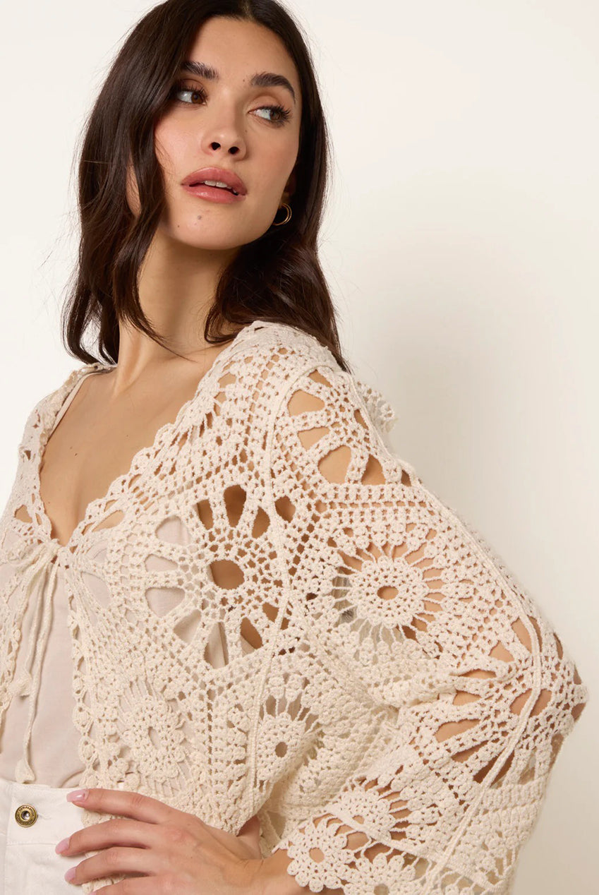 Long-Sleeved Crochet Cardigan WF5415BV001