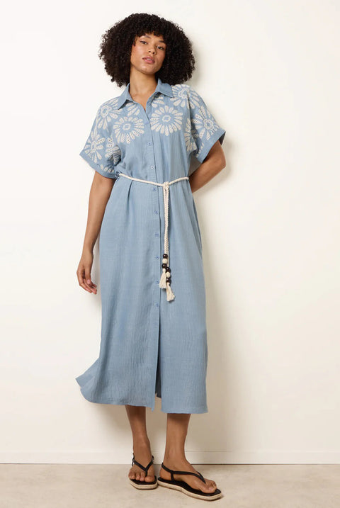 Floral Cutwork Embroidery Dress by Blue Vanilla