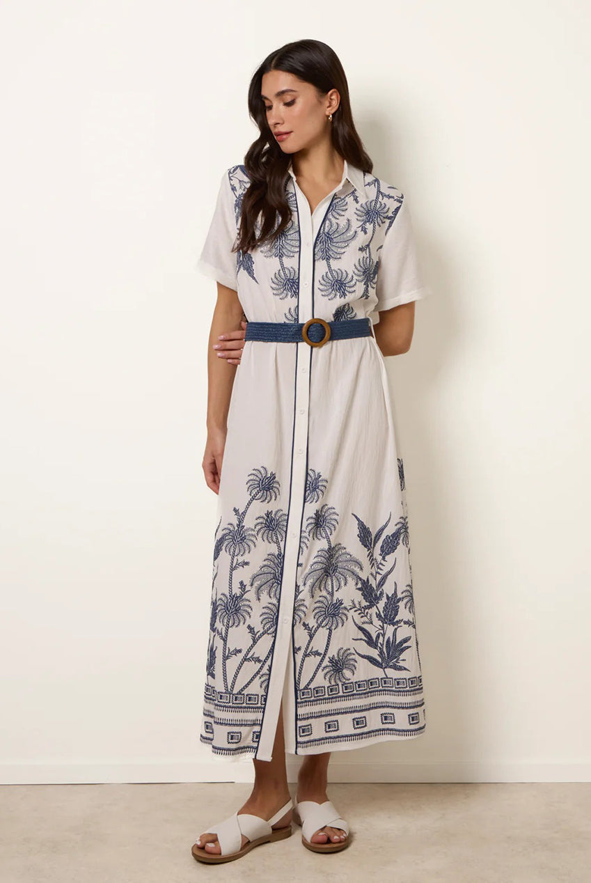 Tropical Palm Embroidery Dress WF5698BV293