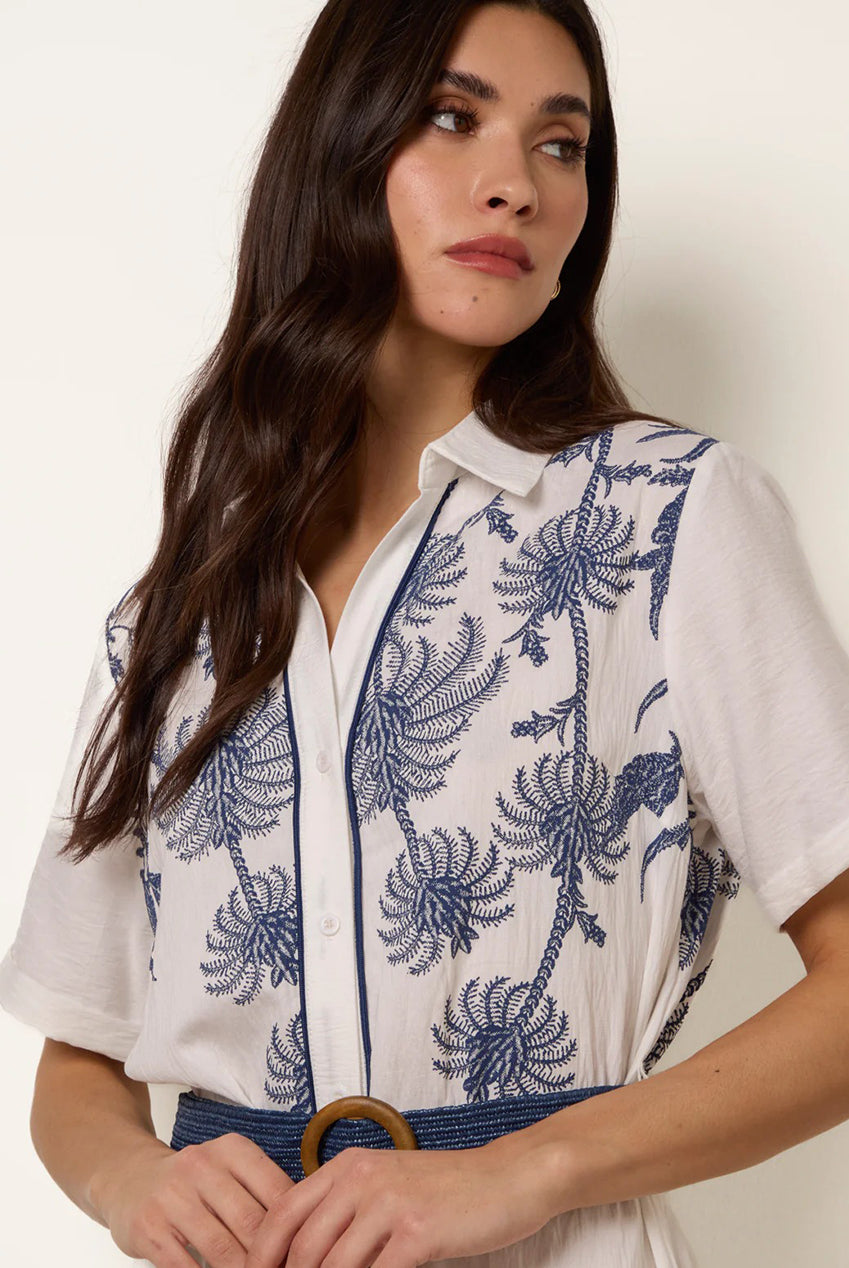 Tropical Palm Embroidery Dress WF5698BV293