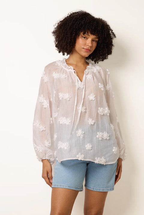 Floral Embroidery Top by Blue Vanilla