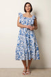 Frill Sleeveless Dress With Floral Print by Blue Vanilla