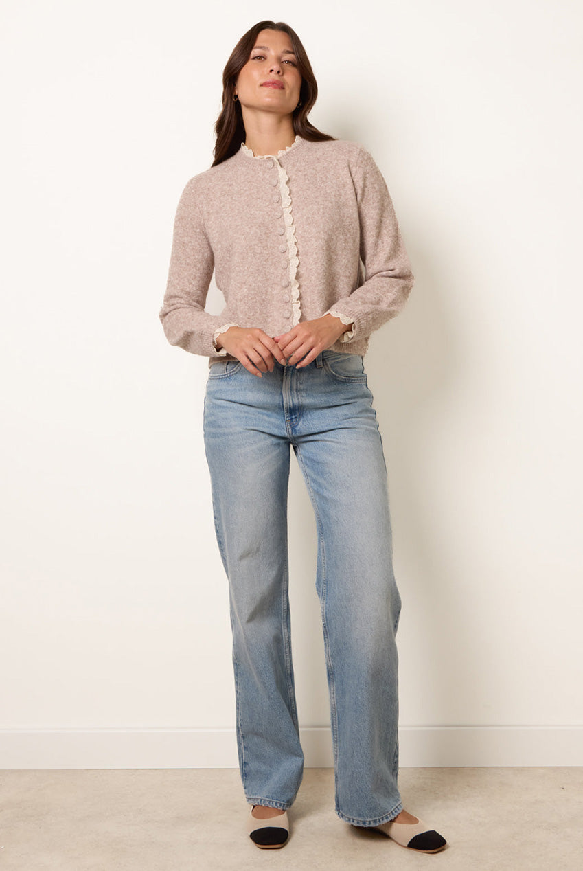 Lace Trimmed Cardigan WF5718BV052