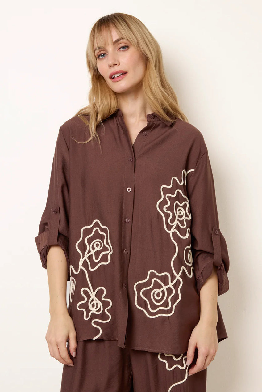 Floral Embroidery Shirt WF5763BV369
