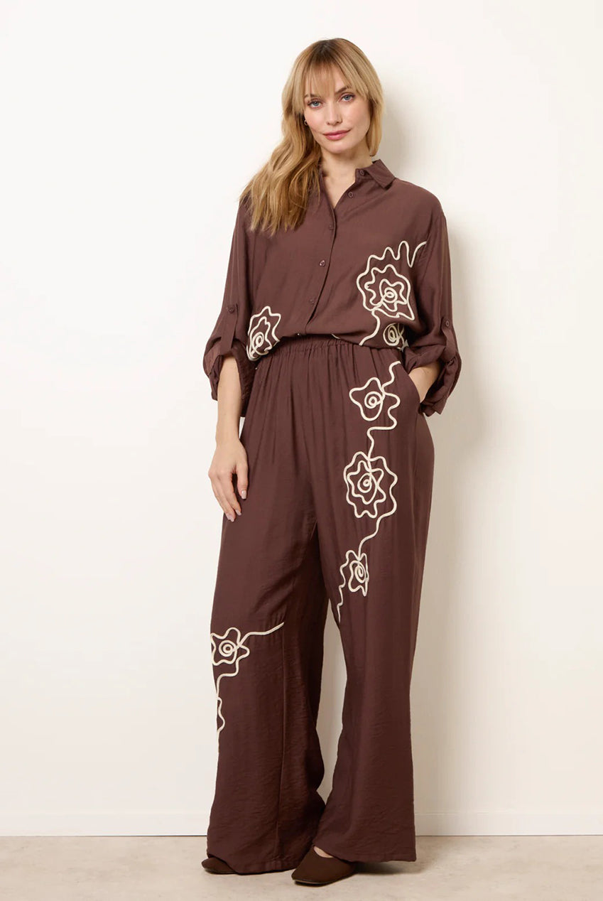 Floral Embroidery Trousers WF5766BV369