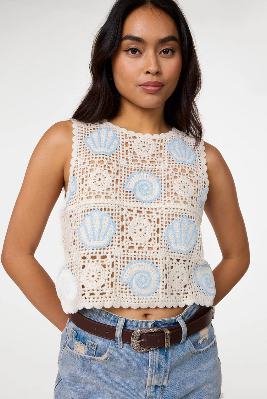 Sea Shell Crochet Top WF5773PV411