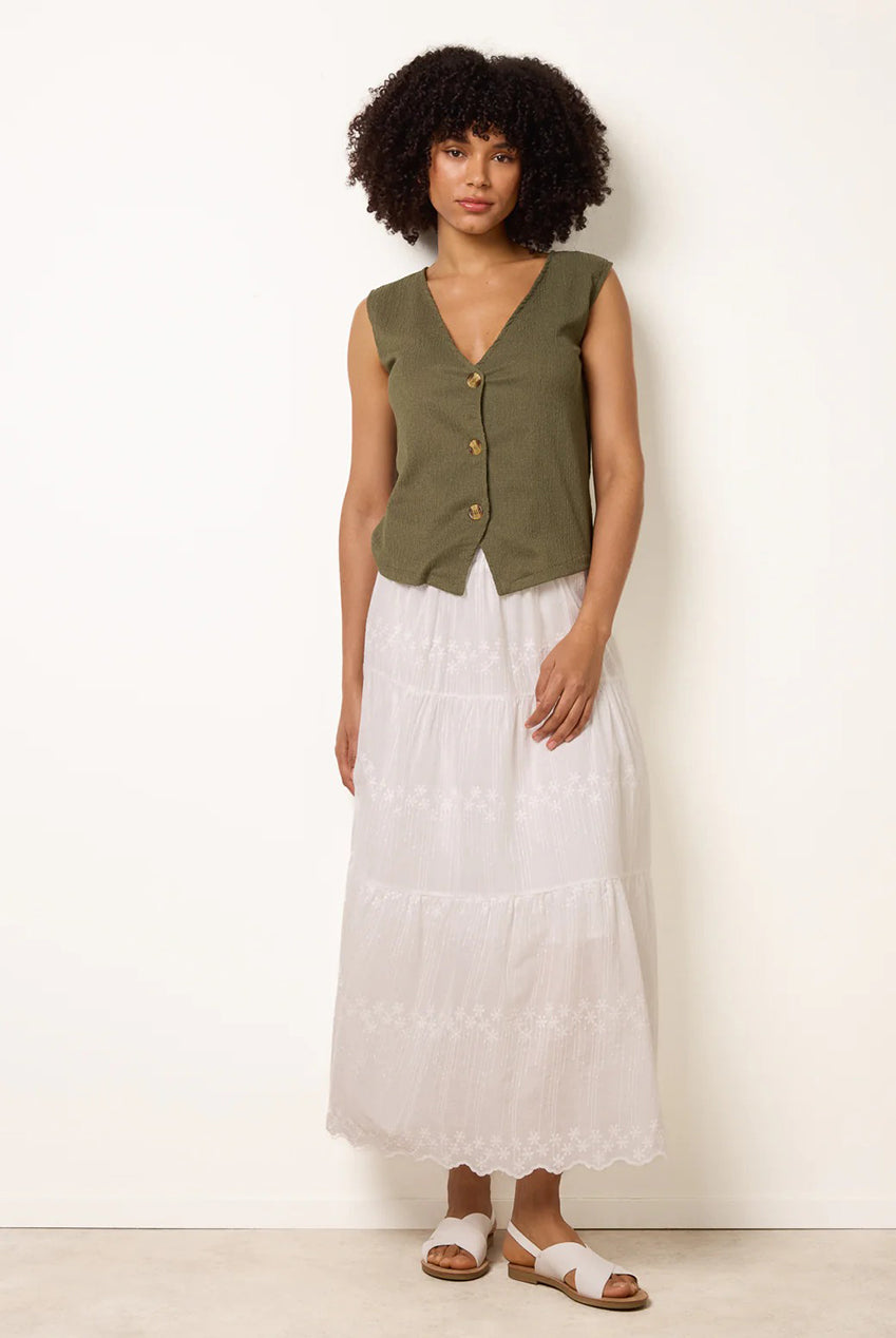 Embroidered Tiered Maxi Skirt WF5782BV006