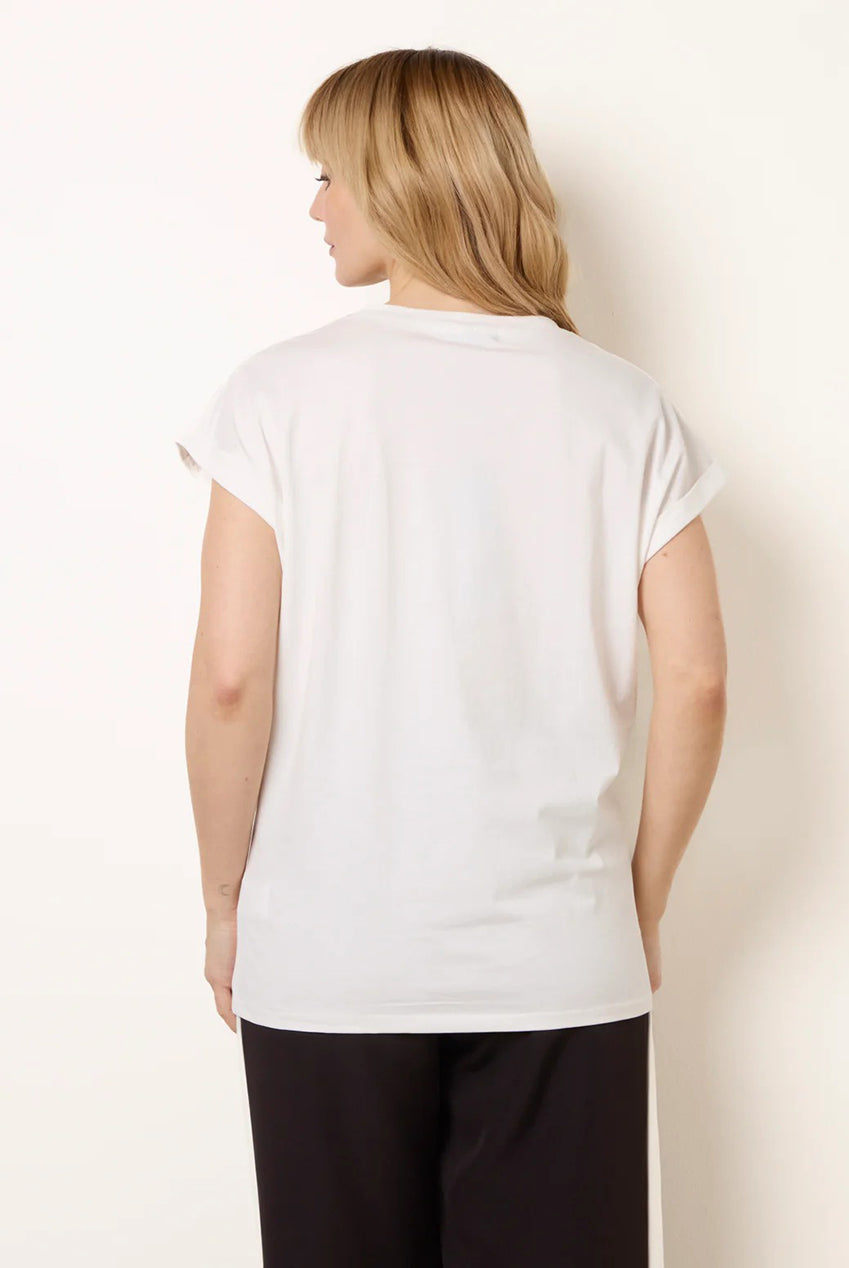 T-Shirt With Floral Embroidery WF5784BV167