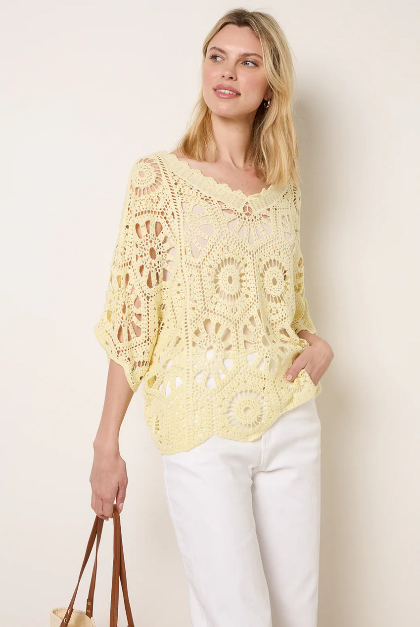 Crochet Detailed Kimono Top WF5788BV178