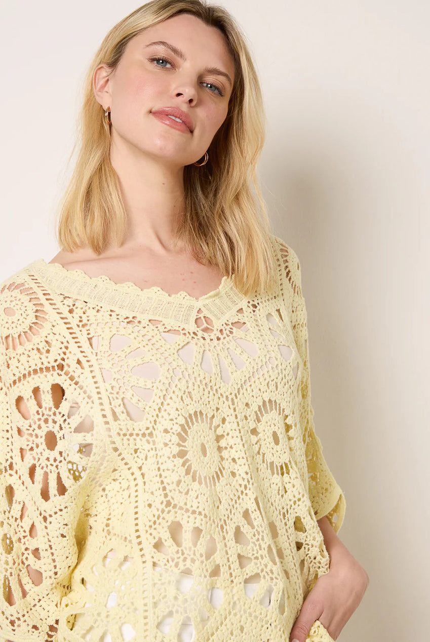 Crochet Detailed Kimono Top WF5788BV178