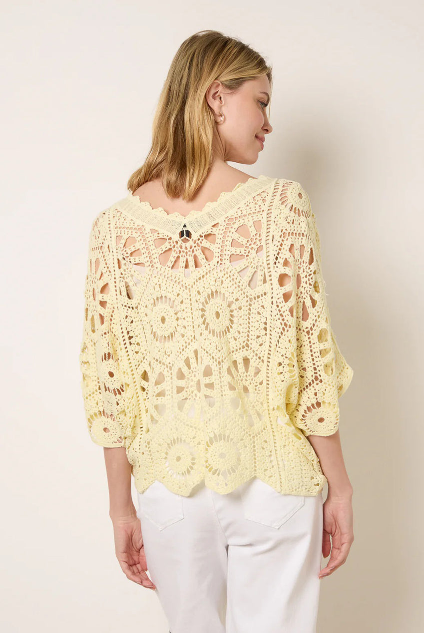 Crochet Detailed Kimono Top WF5788BV178