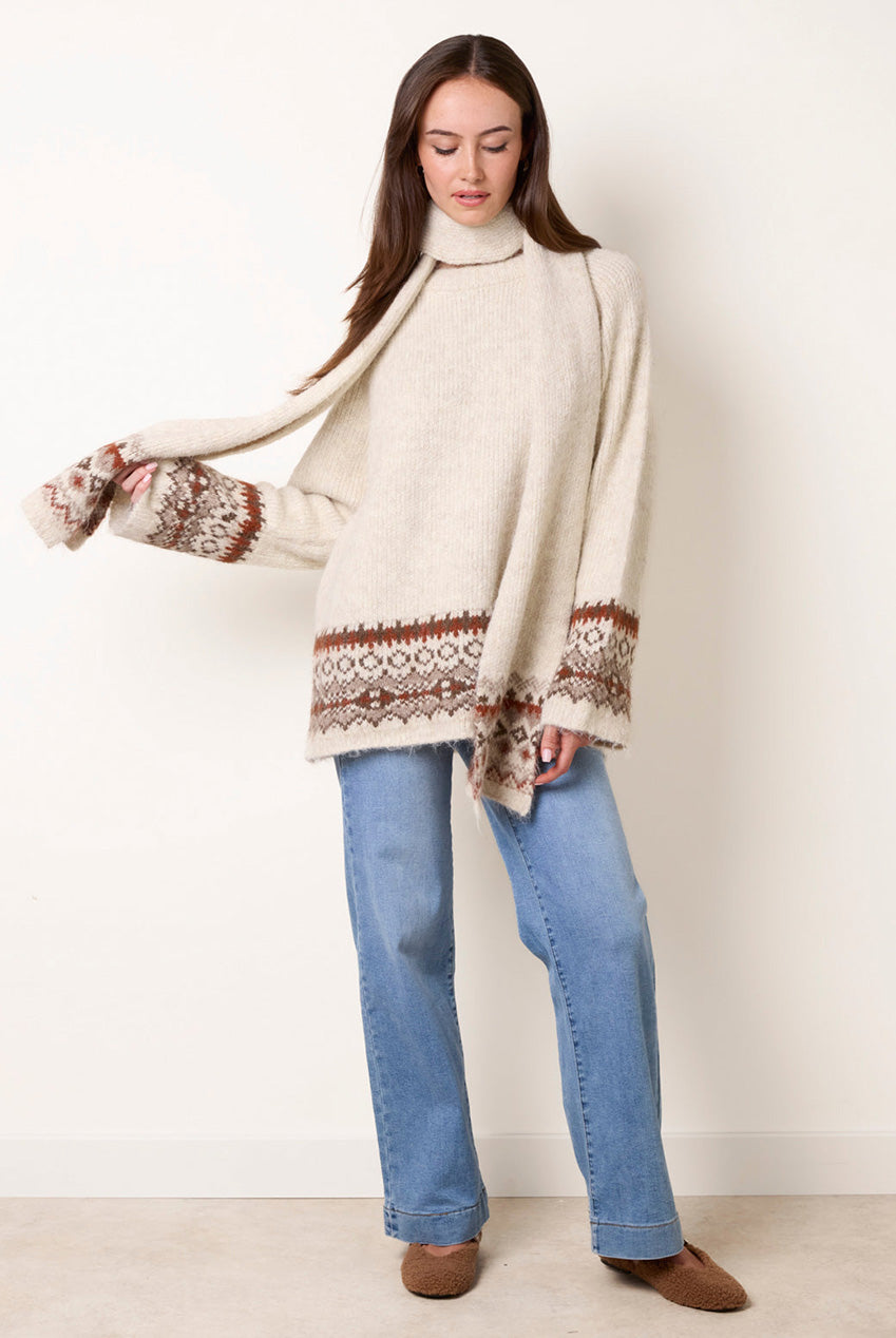 Scarf Fair Isle Knit Jumper WF5804BV039