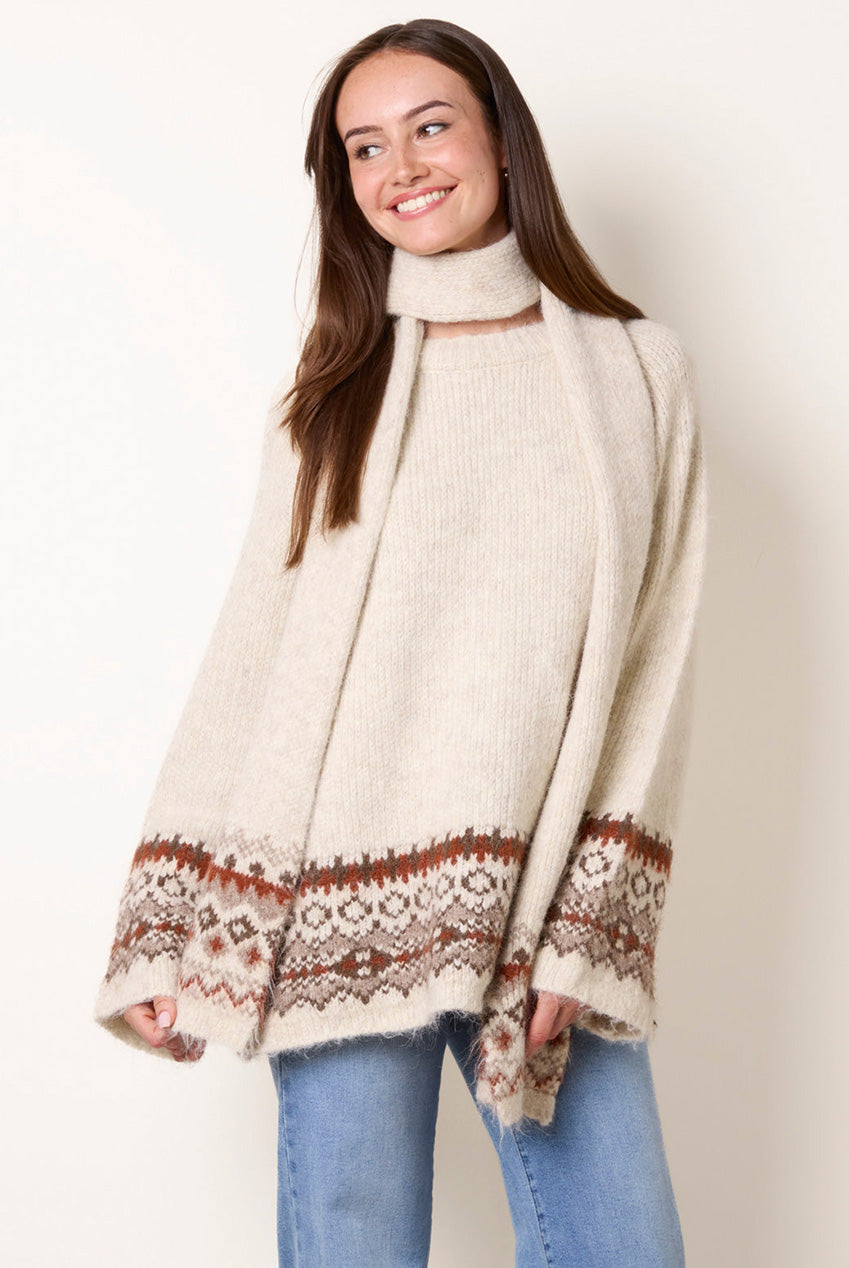 Scarf Fair Isle Knit Jumper WF5804BV039