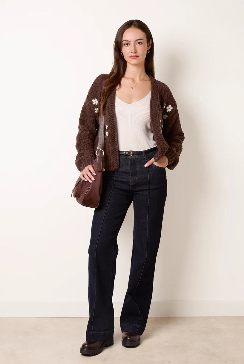 Flower Embroidery Cardigan WF5805BV030