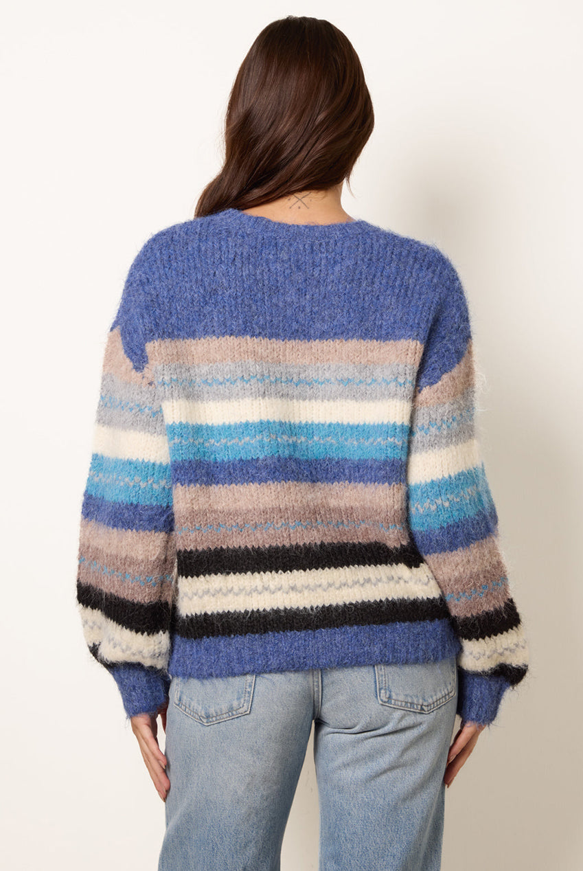 Striped Round Neck Knit Jumper WF5809BV002