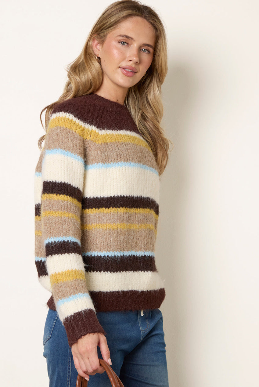 Striped Round Neck Knit Jumper WF5810BV030