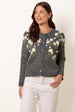 Floral Knit Button Front Cardigan by Blue Vanilla