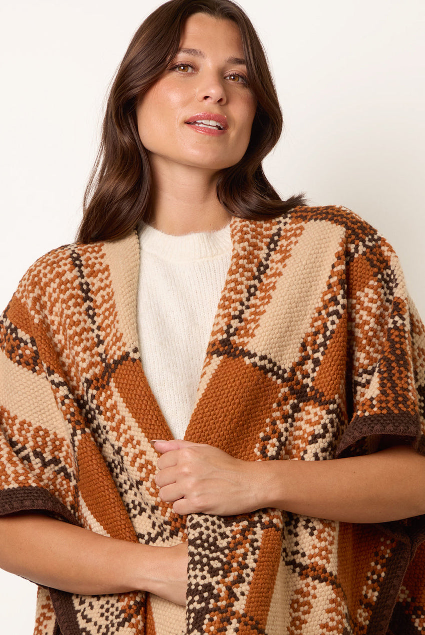 Geometric Patchwork Poncho WF5871BV025