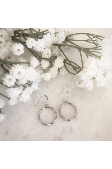 Wisteria London Willow Silver Wreath Drop Earrings