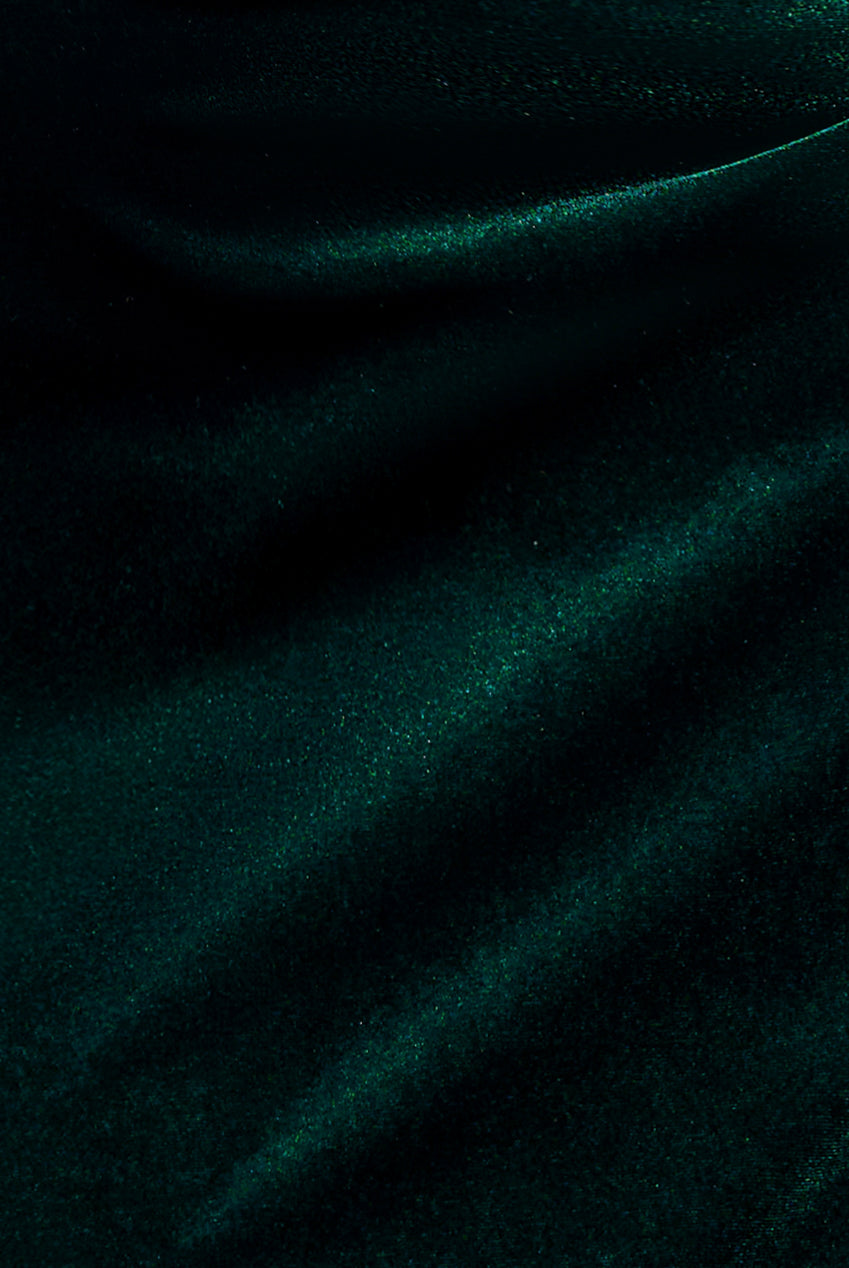Off The Shoulder Deep Plunge Velvet Maxi Dress - Emerald Green DR4692
