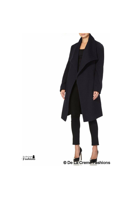 Wool Blend Large Lapel Duster Coat 1801