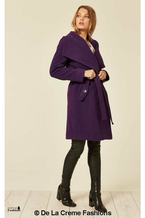 Wool Blend Large Lapel Duster Coat 1801