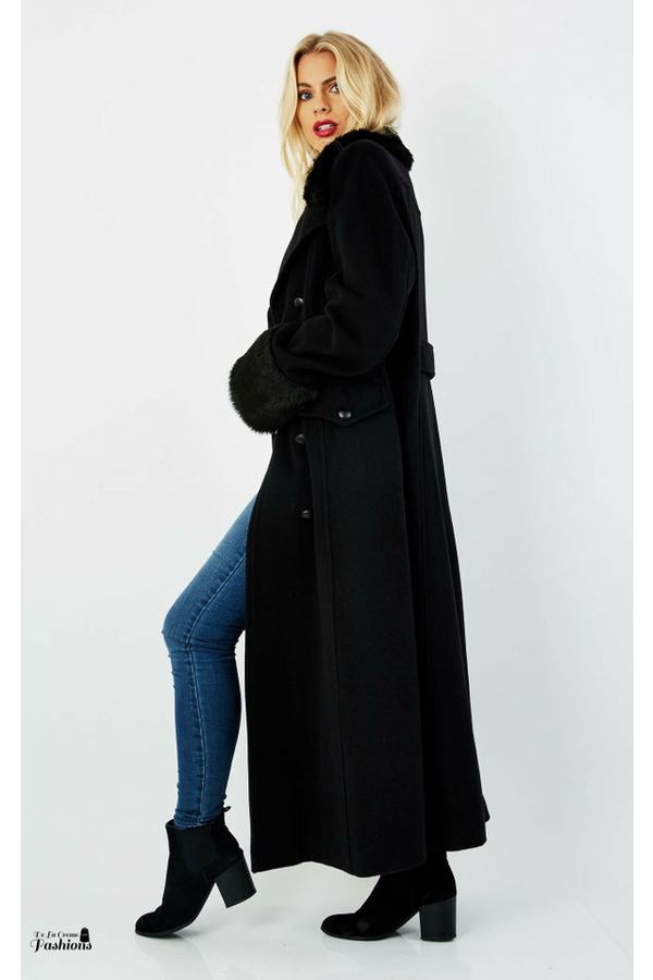 Maxi black 2025 wool coat