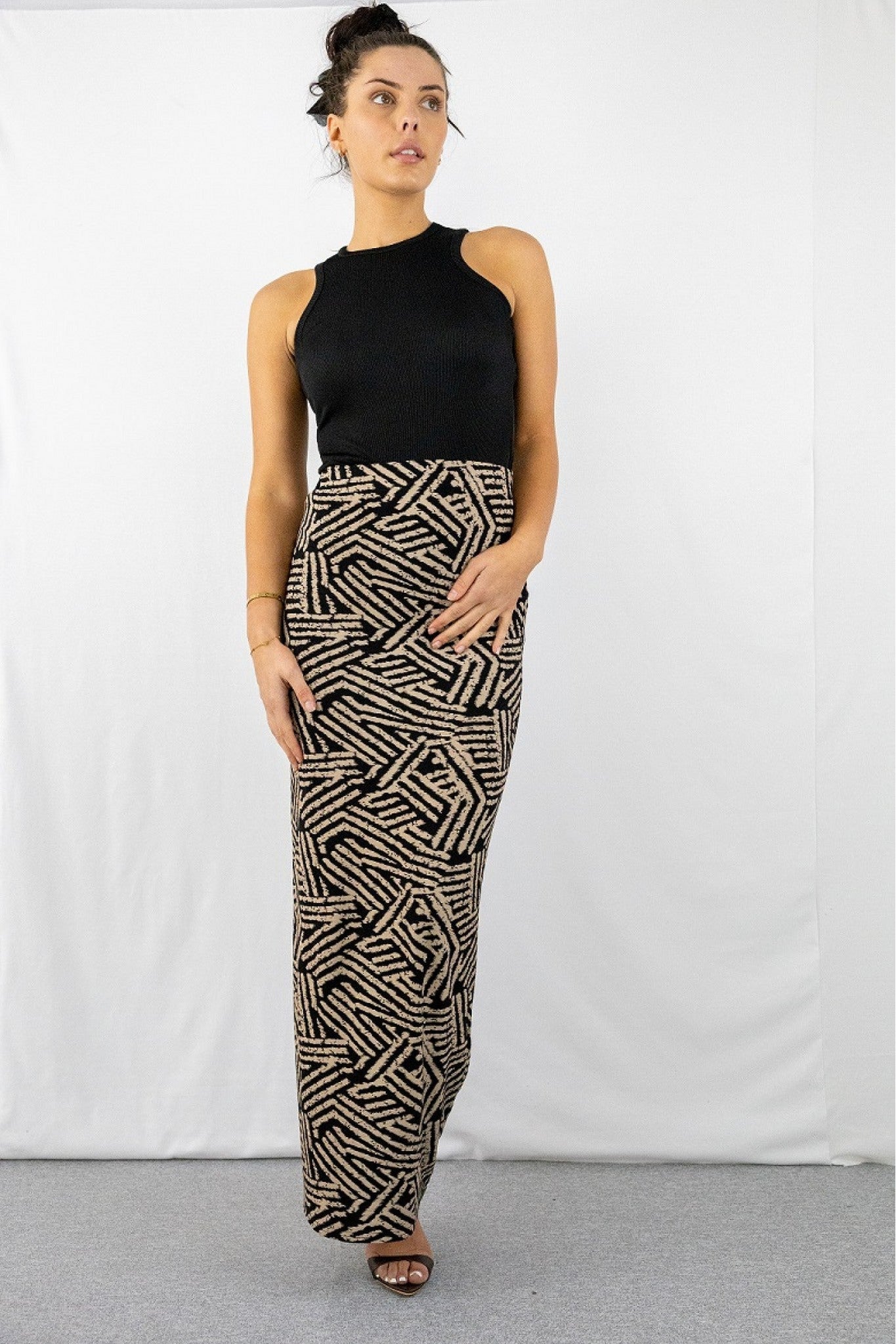 Signage Pencil Maxi Skirt In Zebra Print | Goddiva