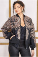 Sequin Embroidered Bomber Jacket - Champagne by Goddiva