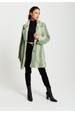 Liquorish Teddy Coat In Green Stripe