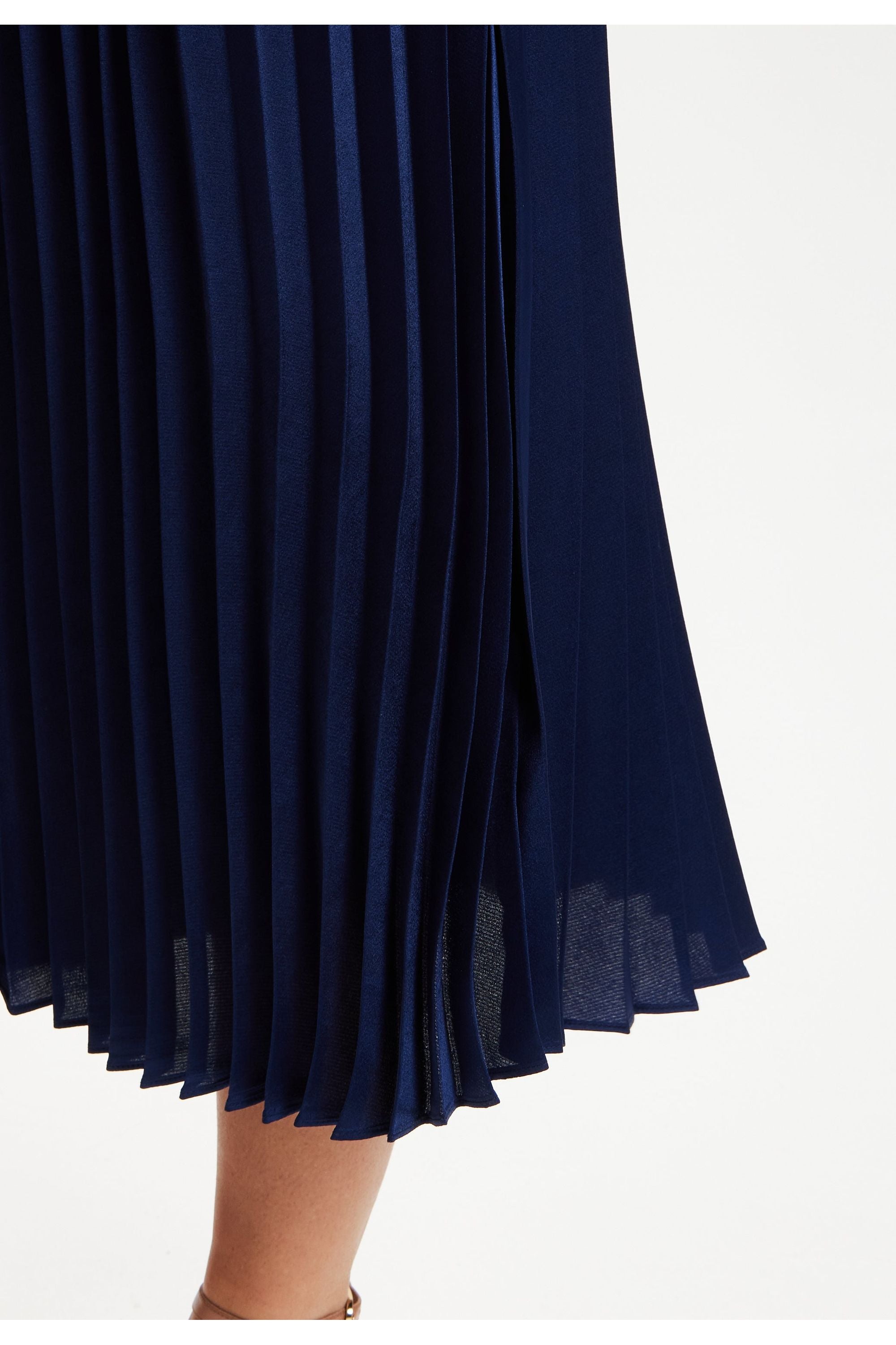 Navy Midi Dress With Pleat Details EH1908Navy
