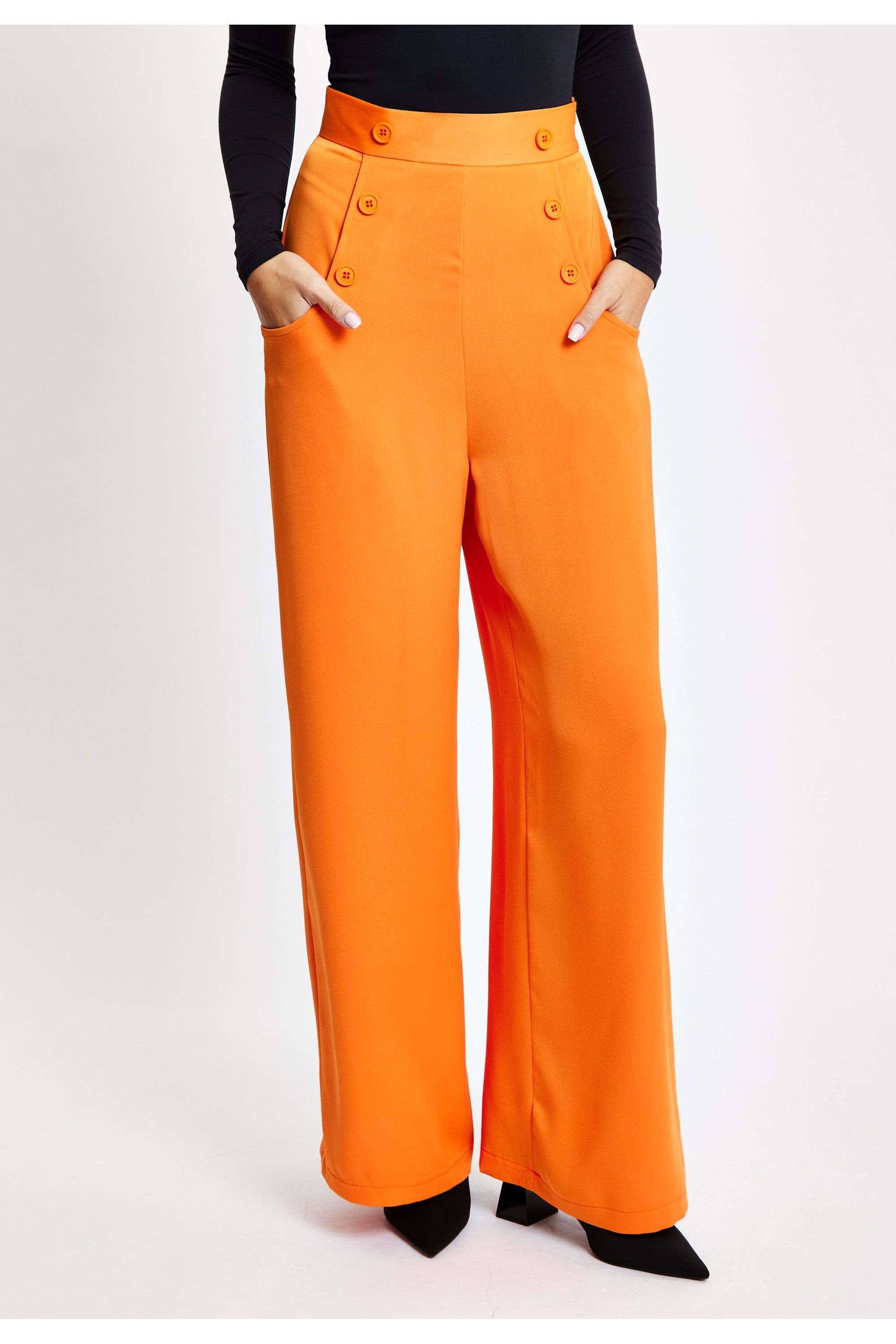 Orange Wide Leg Trousers LIQ23AW093