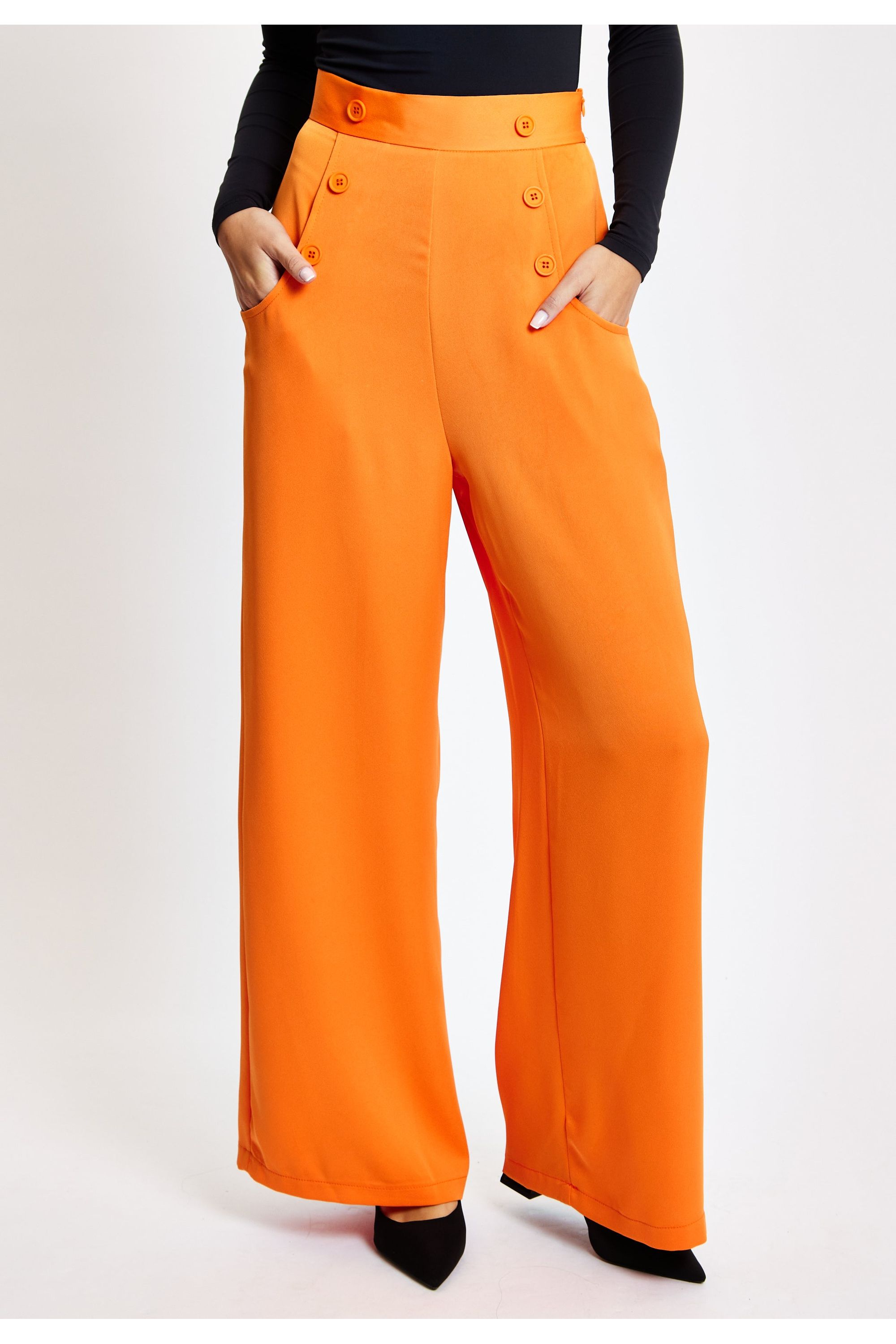 Orange Wide Leg Trousers LIQ23AW093