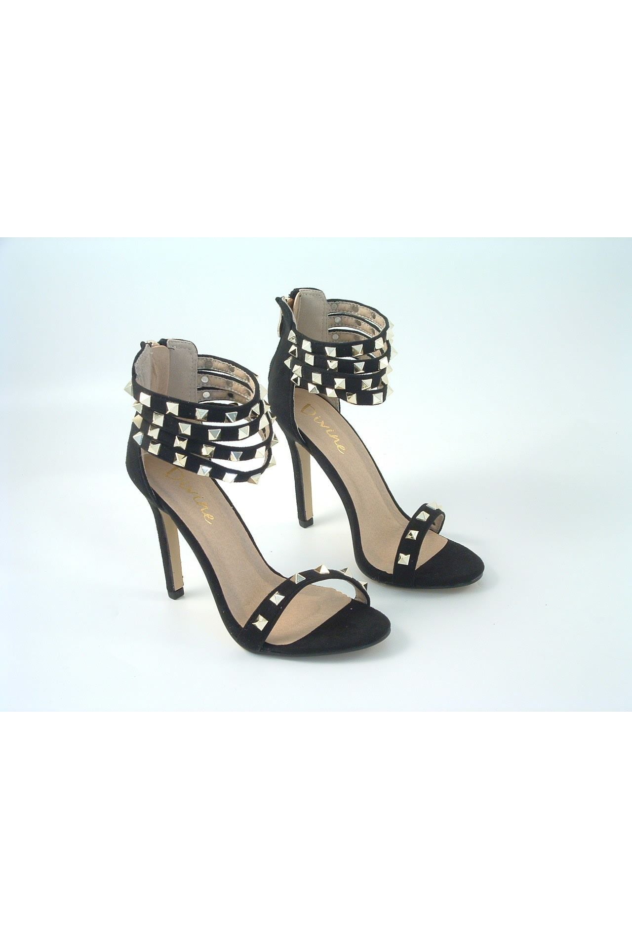 Rockstar Studded Strap Heeled Sandal 170510