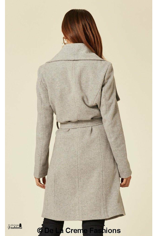 Wool Blend Large Lapel Duster Coat 1801