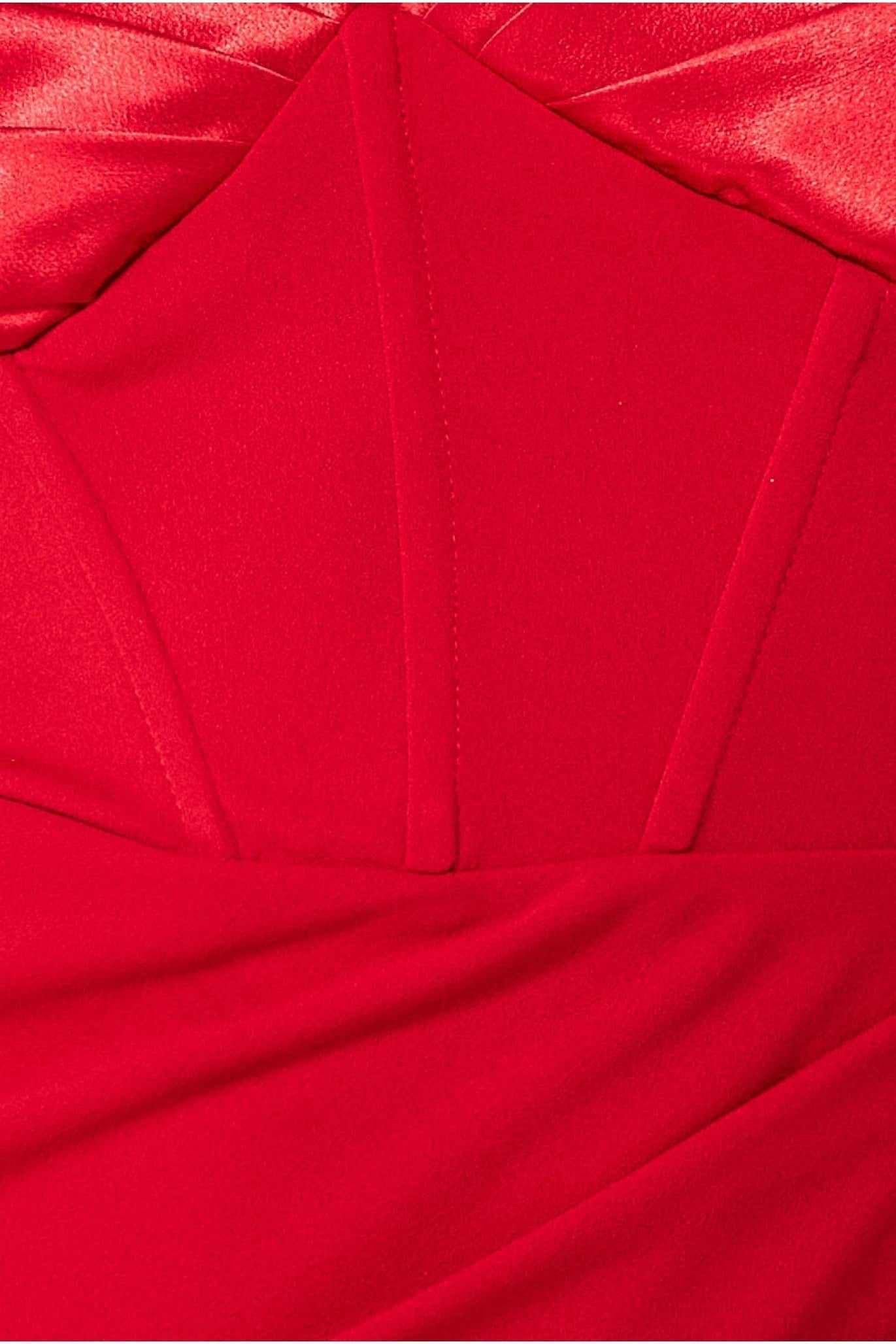 Satin & Scuba Off The Shoulder Maxi Dress - Red DR3460QZ