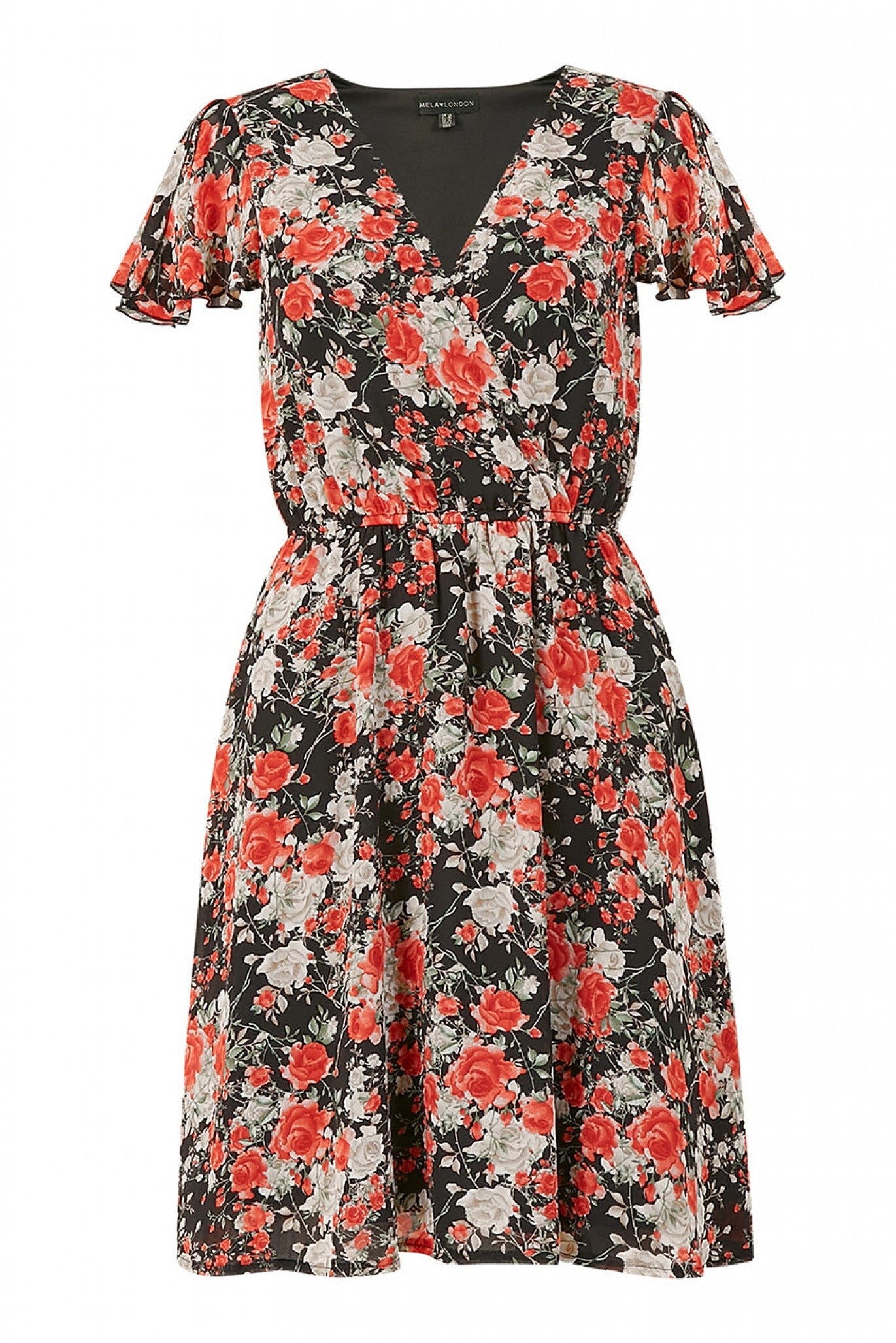 Red Floral Wrap Over Dress ML6881013