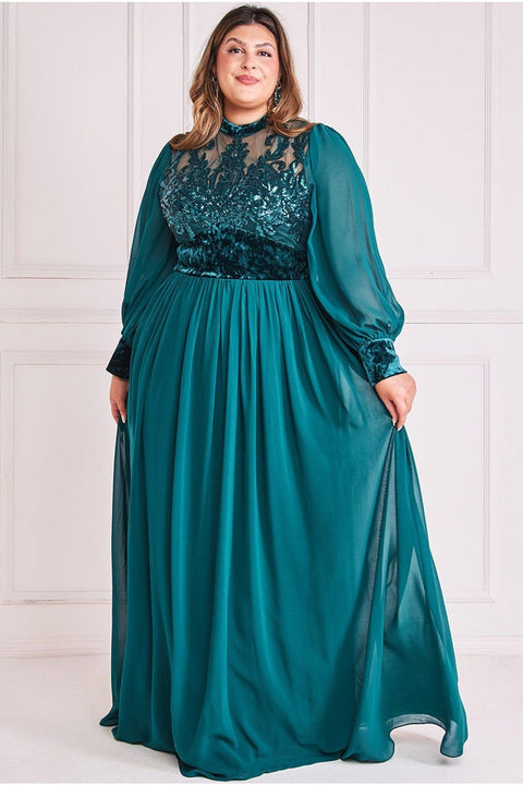 Emerald green plus size on sale dress