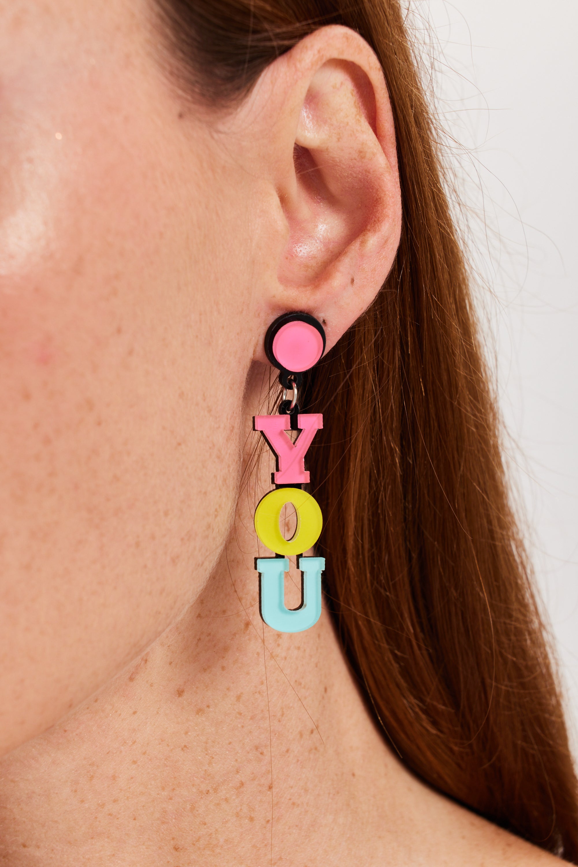 Love You Drop Style Earrings In Multi Colour SS24ER24