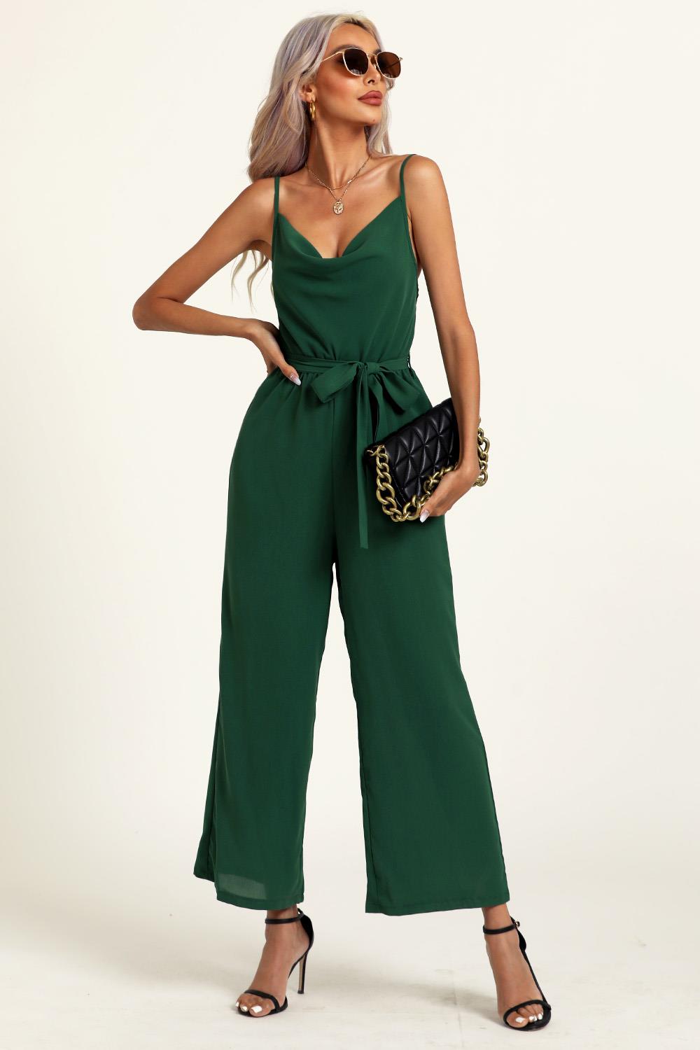 Strappy Jumpsuit In Green FS516