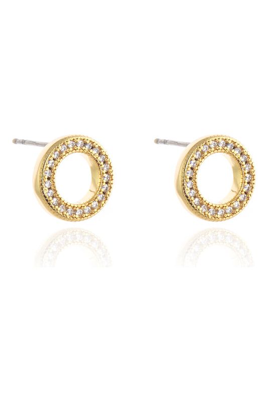 Halo Earrings Plated In Gold 411216G322