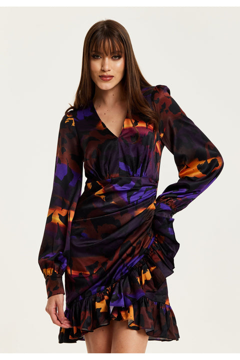 Abstract Print Mini Dress With Frill Details G21-LIQ23AW012