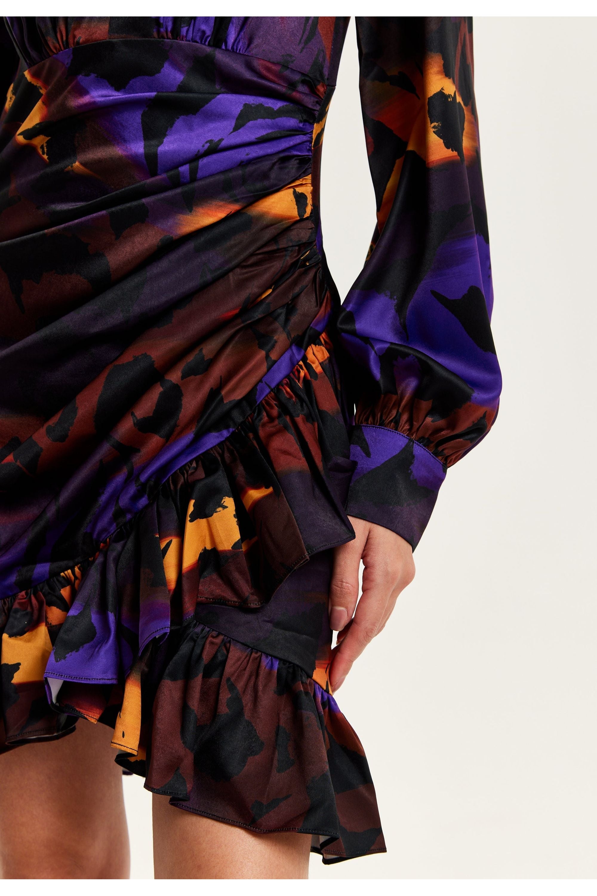 Abstract Print Mini Dress With Frill Details G21-LIQ23AW012