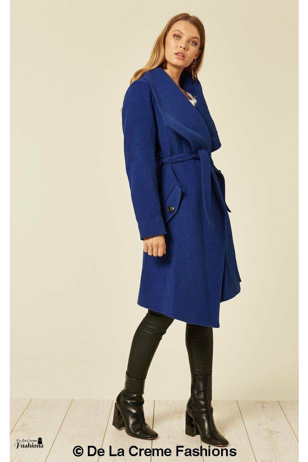 Wool Blend Large Lapel Duster Coat 1801