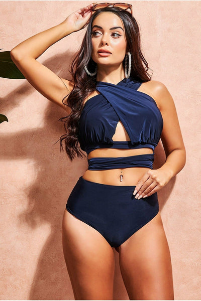 Navy - Multiway Bikini - Navy by Goddiva