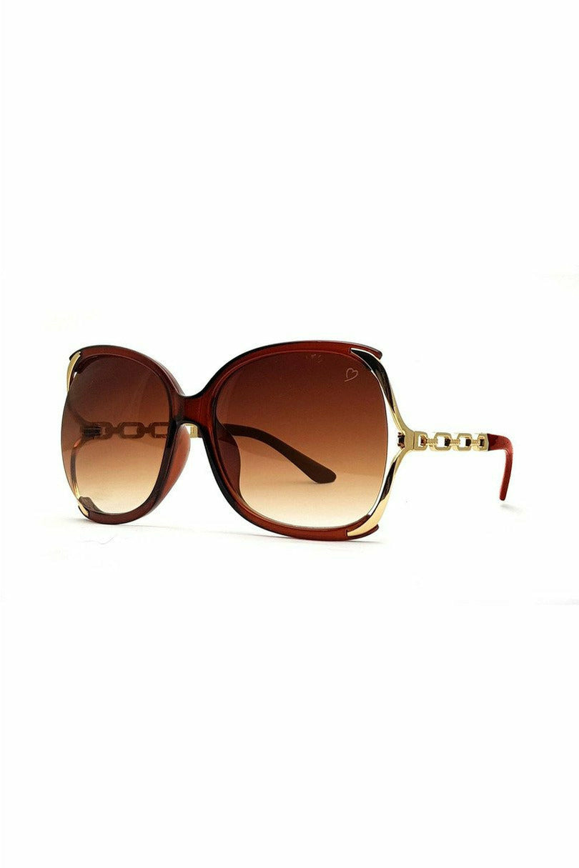 'cherry' Oversized Sunglasses In Crystal Brown RR70-3